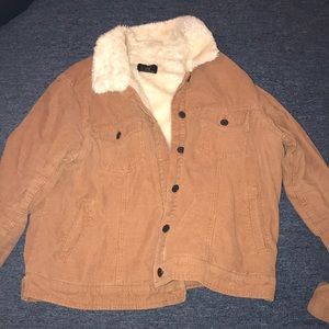 F&F thrifted corduroy jacket w/ fuzzy inside